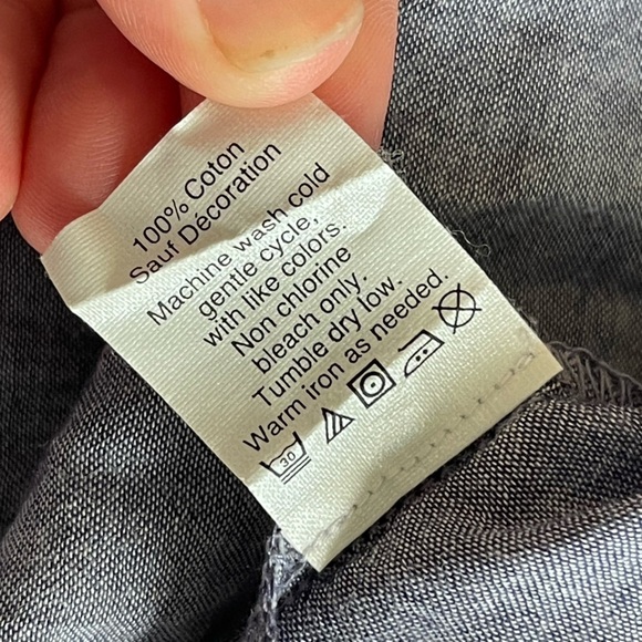 J. Crew factory cotton chambray embroidered long sleeve blouse - Picture 5 of 8